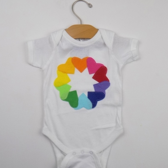 nwt! baby gift rainbow hearts love gay pride handmade - Picture 3 of 4